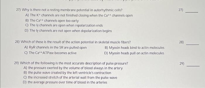27 27 Why Is There Not A Resting Membrane Potential In Autorhythmic Cells A The K Channels Are Not Finished Closing 1