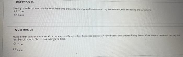 Question 25 During Muscle Contraction The Actin Filaments Grab Onto The Myosin Filaments And Tug Them Inward Thus Short 1
