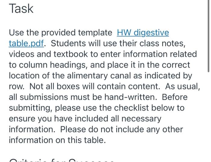 Purpose This Assignment Organizes Basic Physiologic Functions Of The Digestive System With Their Anatomic Locations Ski 2