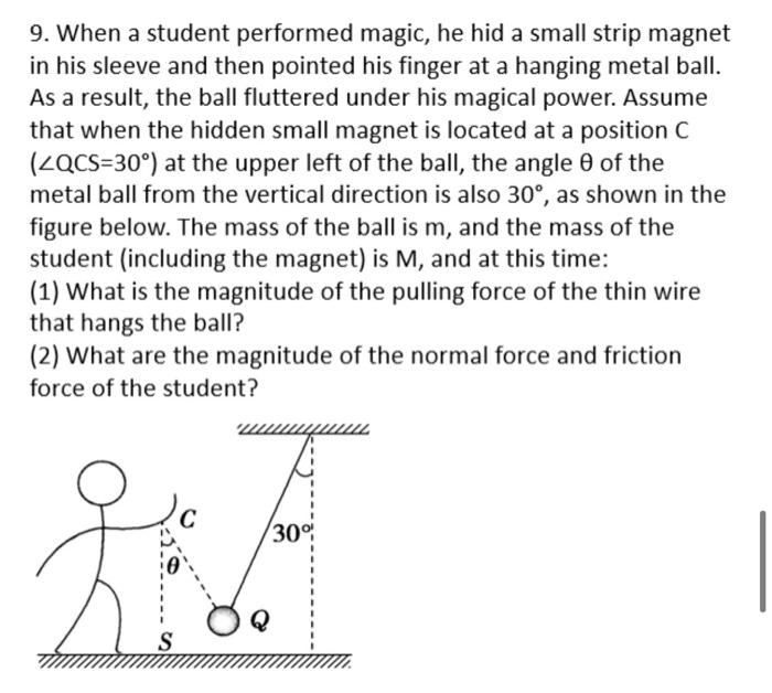 9 When A Student Performed Magic He Hid A Small Strip Magnet In His Sleeve And Then Pointed His Finger At A Hanging Me 1