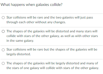What Happens When Galaxies Collide Star Collisions Will Be Rare And The Two Galaxies Will Just Pass Through Each Other 1