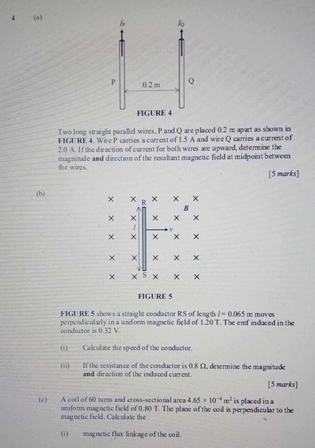 4 A To P 0 2 M Figure 4 Two Long Straight Parallel Wires P And Q Are Placed 0 2 M Apart As Shown In Figure 4 Wire P 1