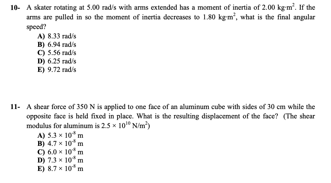 10 A Skater Rotating At 5 00 Rad S With Arms Extended Has A Moment Of Inertia Of 2 00 Kg M If The Arms Are Pulled In 1