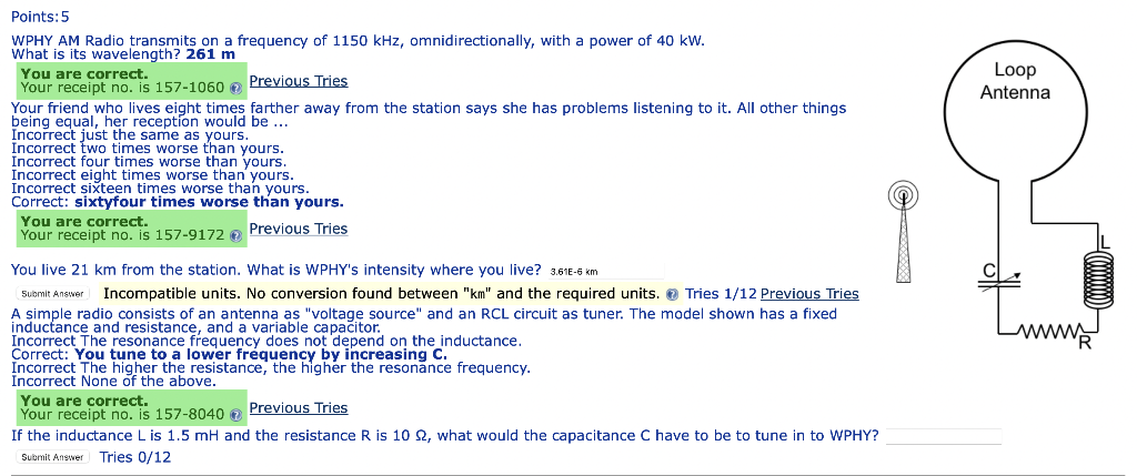 Loop Antenna Points 5 Wphy Am Radio Transmits On A Frequency Of 1150 Khz Omnidirectionally With A Power Of 40 Kw What 1