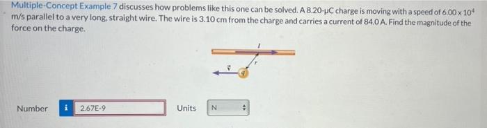 Multiple Concept Example 7 Discusses How Problems Like This One Can Be Solved A 8 20 Pc Charge Is Moving With A Speed O 1