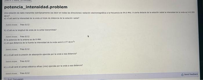 Wu Potencia Intensidad Problem Una Estacion De Radio Transmite Isotropicamente Es Deor En Todas Las Direcciones Radiac 1