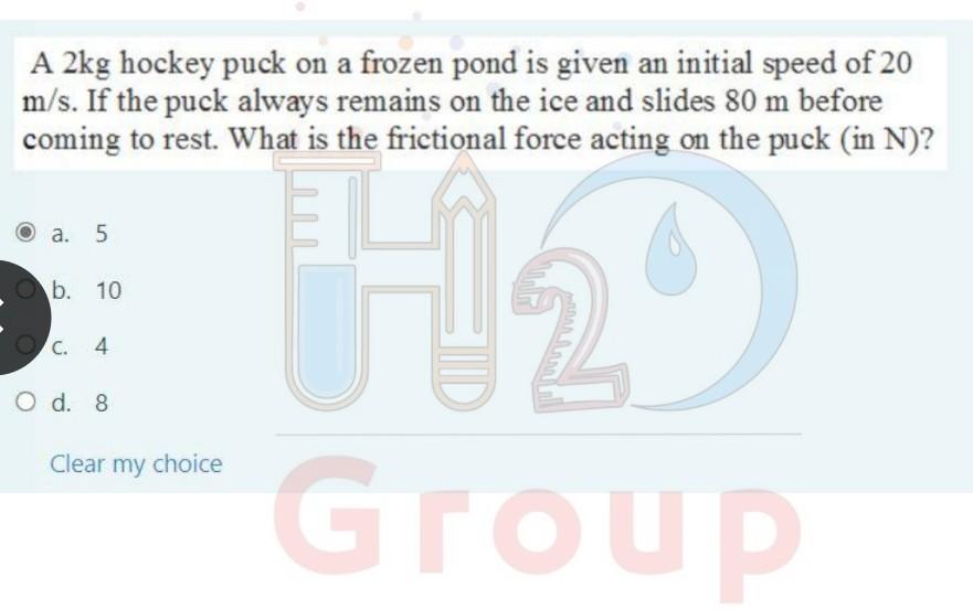 A 2kg Hockey Puck On A Frozen Pond Is Given An Initial Speed Of 20 M S If The Puck Always Remains On The Ice And Slides 1