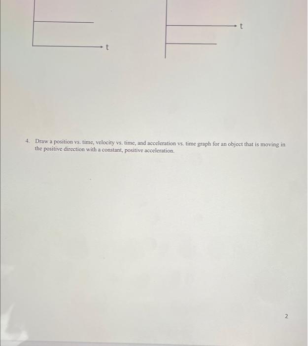 Motion Diagrams And Id Kinematics Motion Diagrams 1 For The Following Two Position Vs Time Graphs Write Whether Displa 2