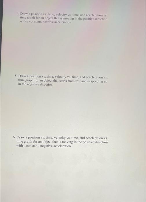 Recitation 2 Module 1 Phys 131 Ol Motion Diagram 1 For The Following Two Position Vs Time Graphs Write Whether Di 2