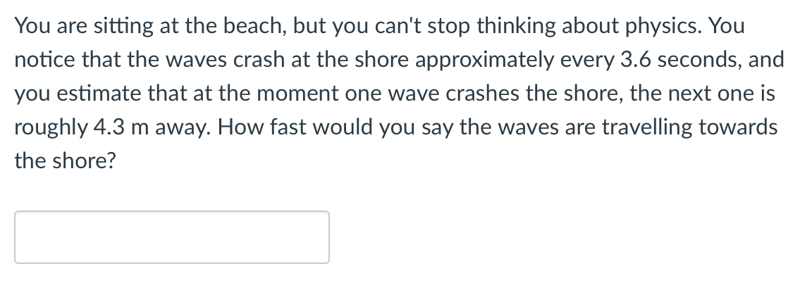 You Are Sitting At The Beach But You Can T Stop Thinking About Physics You Notice That The Waves Crash At The Shore Ap 1