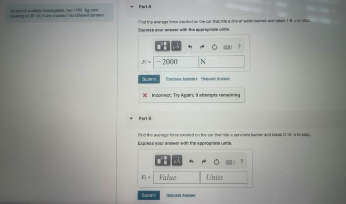 Para To Press Your War With The 2000 N Incorrect Try Again Wompte Remaining Part Er Your Answer With The Propriate Vale 6