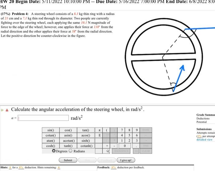Hw 20 Begin Date 5 11 2022 10 10 00 Pm Due Date 5 16 2022 7 00 00 Pm End Date 6 8 2022 8 0 Pm 17 Problem 4 A S 1