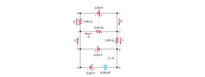 Exercise 8 A Under Steady State Conditions Find The Unknown Currents 11 12 And 13 In The Multiloop Circuit Shown In 2