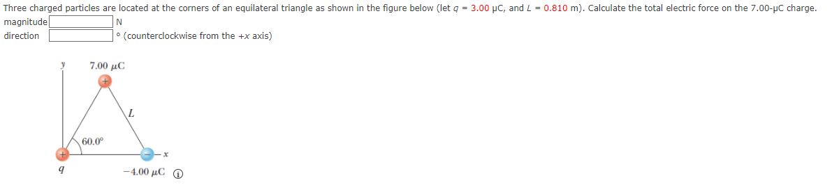 Three Charged Particles Are Located At The Corners Of An Equilateral Triangle As Shown In The Figure Below Let Q 3 00 1