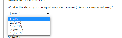 Part 1 A Determine The Density Of A Liquid By Examining The Photos Of A Graduated Cylinder On A Balance That Same Grad 5