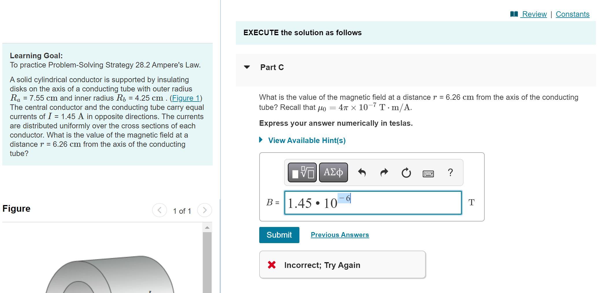 1 Review Constants Execute The Solution As Follows Part C Learning Goal To Practice Problem Solving Strategy 28 2 Amp 1