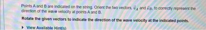 A Long String Is Stretched And Its Left End Is Oscillated Upward And Downward Two Points On The String Are Labeled A An 4
