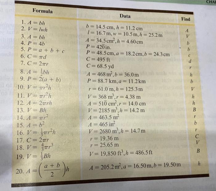Problems 2 2 For Each Formula A Solve For The Indicated Letter And Then B Substitute The Given Data To Find The Val 2