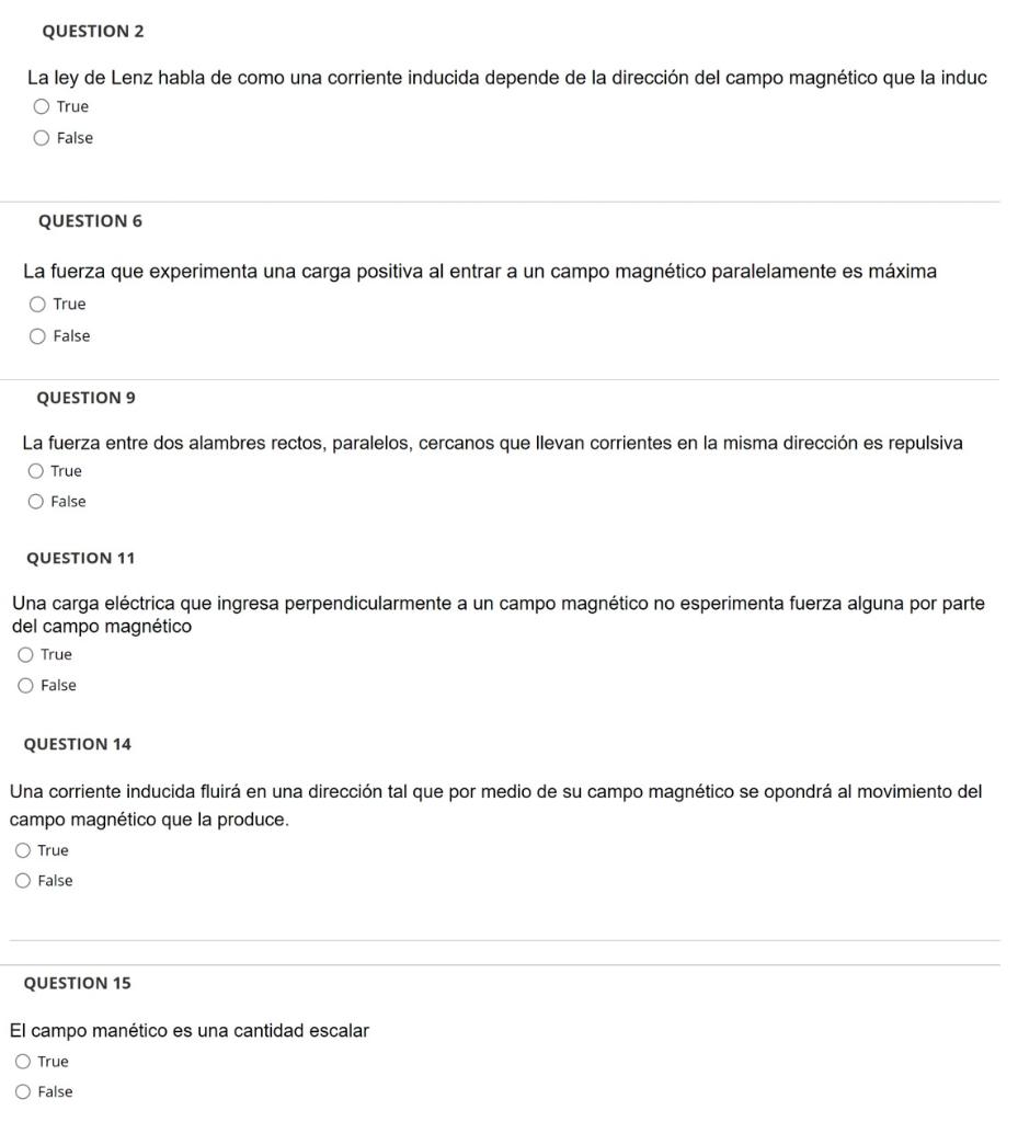 Question 2 La Ley De Lenz Habla De Como Una Corriente Inducida Depende De La Direccion Del Campo Magnetico Que La Induc 1