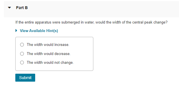 Review Part A You Have Been Asked To Measure The Width Of A Slit In A Piece Of Paper You Mount The Paper 80 0 Centimete 2