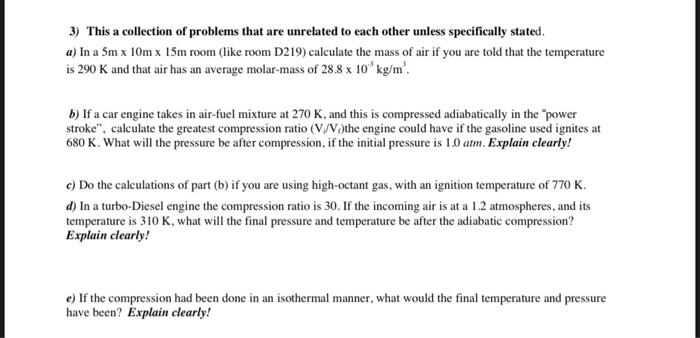 3 This A Collection Of Problems That Are Unrelated To Each Other Unless Specifically Stated A In A 5m X 10m X 15m Roo 1