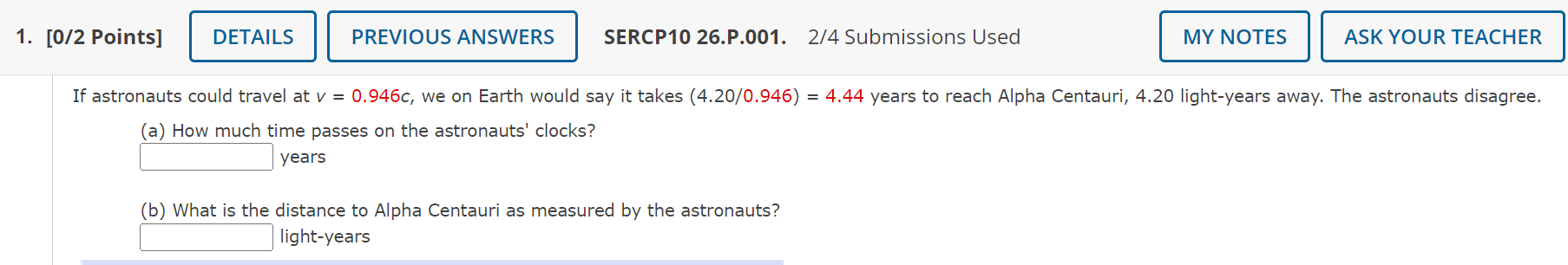 1 0 2 Points Details Previous Answers Sercp10 26 P 001 2 4 Submissions Used My Notes Ask Your Teacher If Astronauts 1