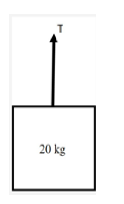 The Free Body Diagram Of A Suspended Box Of 20 Kg Is Shown In The Figure Below What Would Be The Value Of Tension T P 1