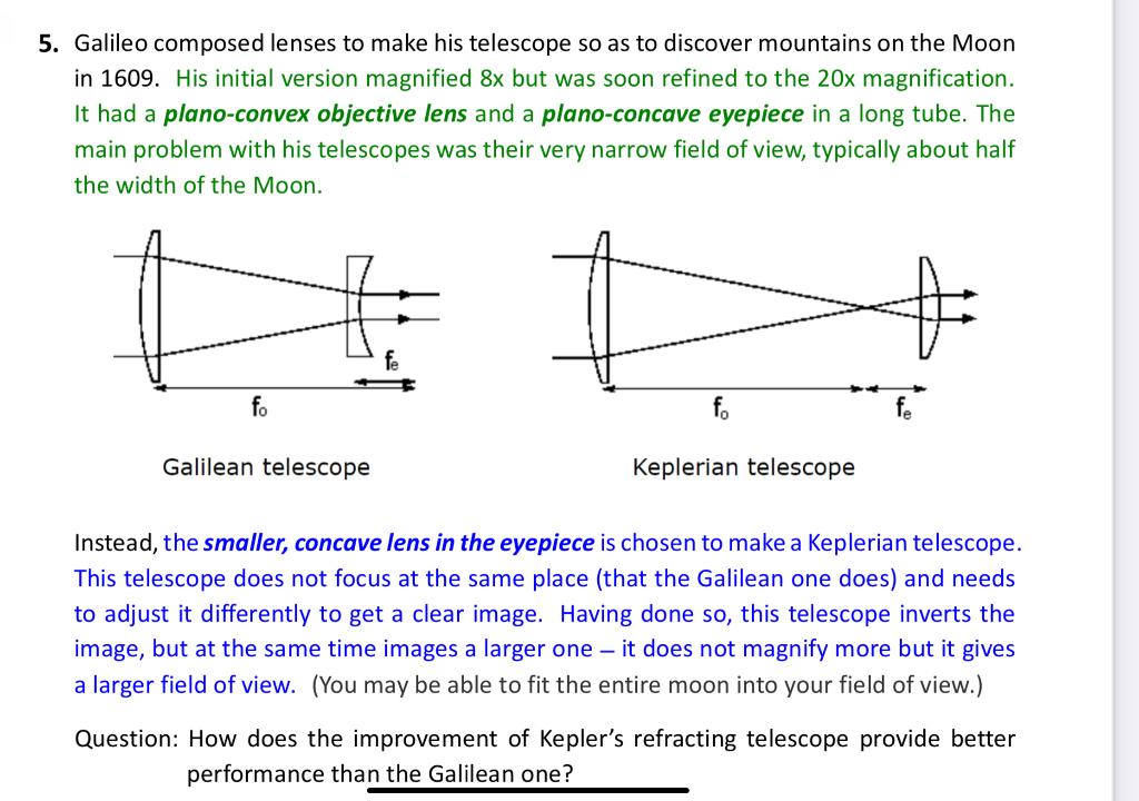 5 Galileo Composed Lenses To Make His Telescope So As To Discover Mountains On The Moon In 1609 His Initial Version Ma 1