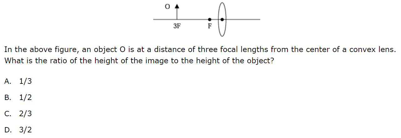 O 3f F In The Above Figure An Object O Is At A Distance Of Three Focal Lengths From The Center Of A Convex Lens What I 1