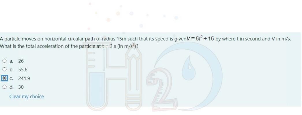A Particle Moves On Horizontal Circular Path Of Radius 15m Such That Its Speed Is Given V 5 15 By Where T In Second A 1