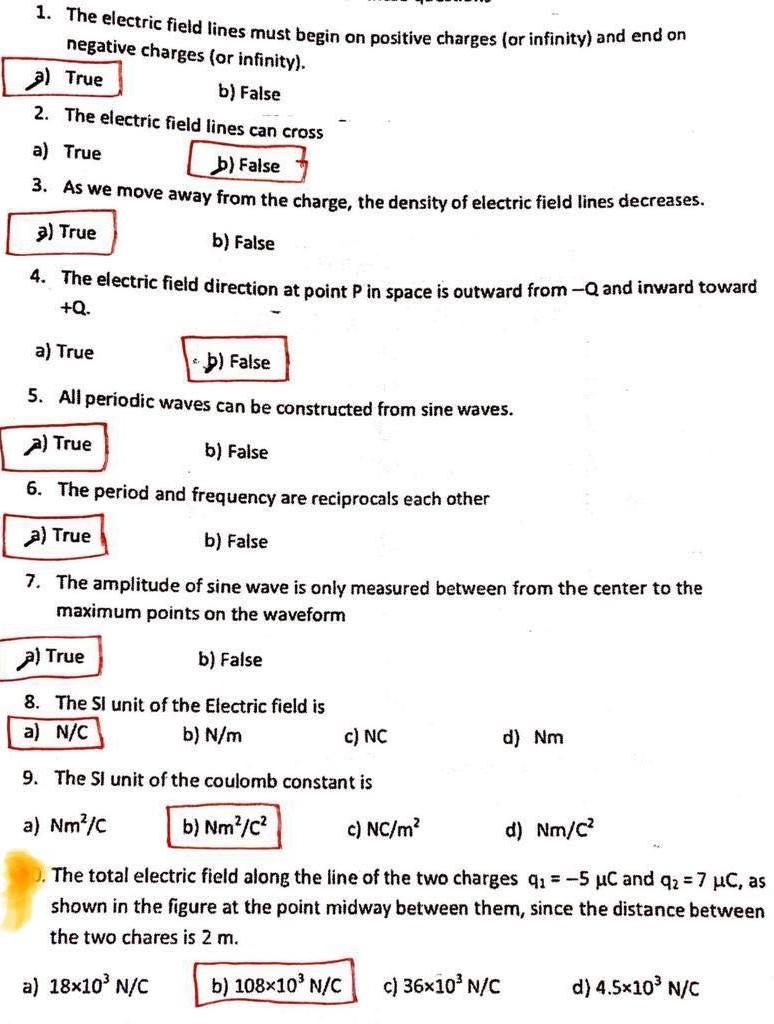 1 The Electric Field Lines Must Begin On Positive Charges Or Infinity And End On Negative Charges Or Infinity B F 1