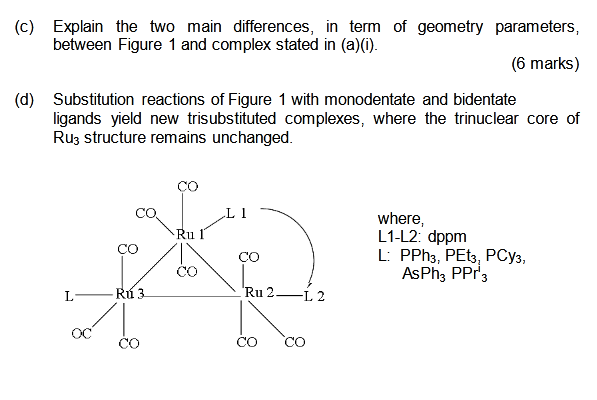 The Figure Below Shows The Distributions Of Equatorial Ligands The Distances Of Three Ru Ru Bond And Bond Angles In Ru3 2