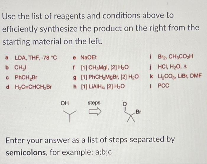 Draw The Structure Of All Three Products Of The Following Transformation Hci Ho H20 A Use The List Of Reagents And C 2