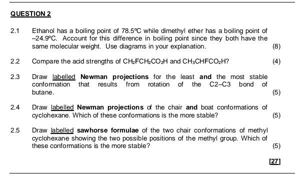 Question 2 2 1 8 2 2 Ethanol Has A Boiling Point Of 78 5 C While Dimethyl Ether Has A Boiling Point Of 24 9 C Accoun 1