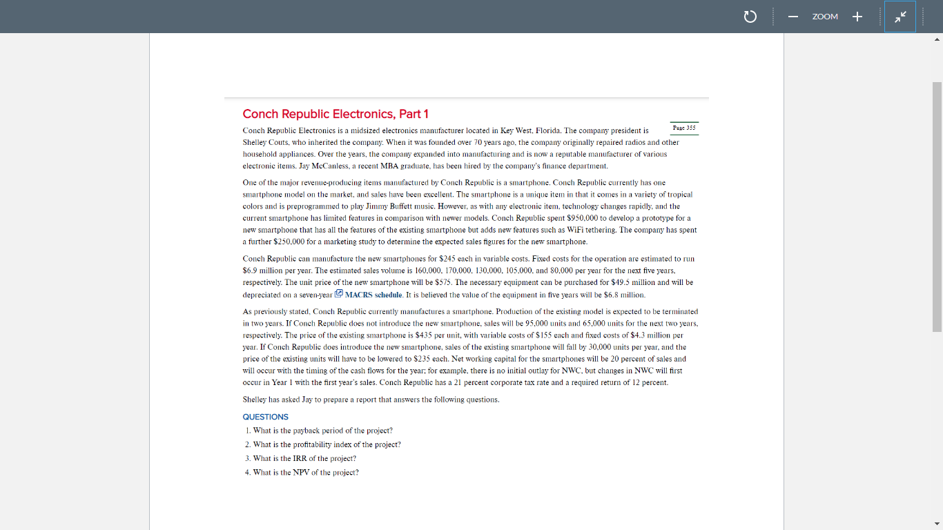 Zoom Conch Republic Electronics Part 1 Page 355 Conch Republic Electronics Is A Midsized Electronics Manufacturer Loc 1