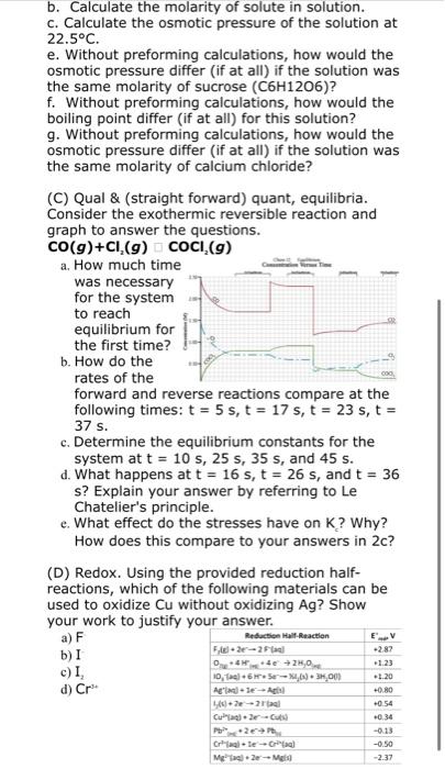 A Chemistry Of Sol N Considering What You Know About How The Addition Of A Solute Alters The Vapor Pressure What Do 2