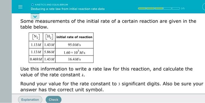 O Kinetics And Equilibrium Deducing A Rate Law From Initial Reaction Rate Data 3 5 Some Measurements Of The Initial Ra 1