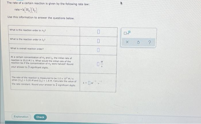 The Rate Of A Certain Reaction Is Given By The Following Rate Law Rate H2 12 Use This Information To Answer The Que 1