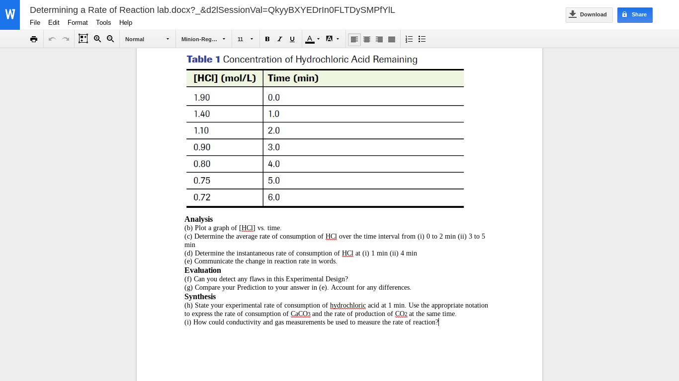 W It Download A Share Determining A Rate Of Reaction Lab Docx D2 Sessionval Qkyybxyedinofltdysmpfyil File Edit Format 1