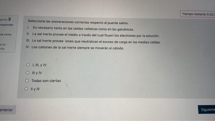 Tiempo Restante 0 20 Gunta 3 Responder Ua Como Seleccione Las Aseveraciones Correctas Respecto Al Puente Salino 1 Es 1