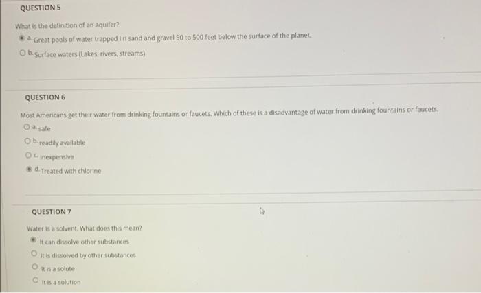 Question 1 True Or False All Methods Of Treating Water Have Both Advantages Benefits And Drawbacks True False Questi 2