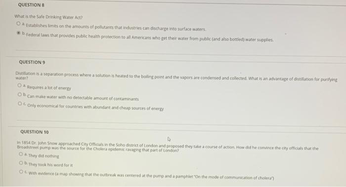 Question 1 True Or False All Methods Of Treating Water Have Both Advantages Benefits And Drawbacks True False Questi 3