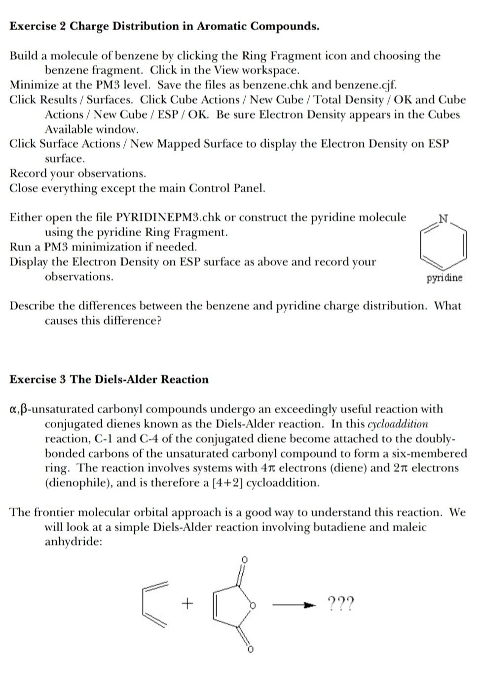Exercise 2 Charge Distribution In Aromatic Compounds Build A Molecule Of Benzene By Clicking The Ring Fragment Icon And 1