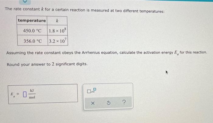 The Rate Constant Of A Certain Reaction Is Known To Obey The Arrhenius Equation And To Have An Activation Energy E 28 2