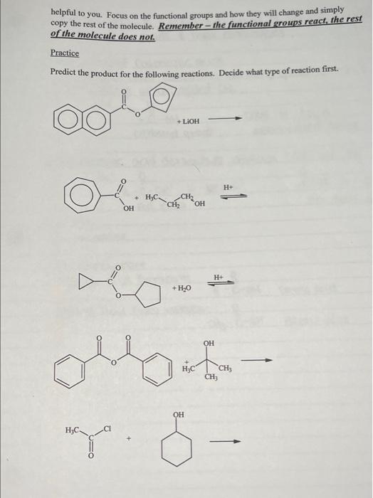 Helpful To You Focus On The Functional Groups And How They Will Change And Simply Copy The Rest Of The Molecule Rememb 1