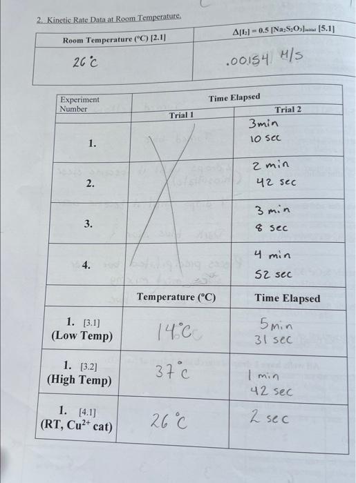 12112 Chm 202 Lab 5 Kinetics Rev 2 G5 19 B Use The Arrhenius Equation Chang Section 13 4 To Calculate The Activation 2