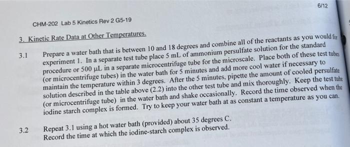 12112 Chm 202 Lab 5 Kinetics Rev 2 G5 19 B Use The Arrhenius Equation Chang Section 13 4 To Calculate The Activation 3