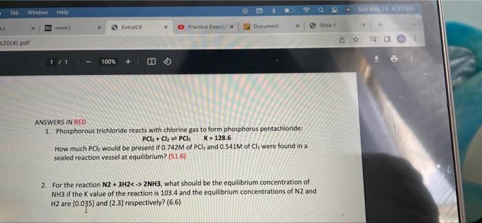 Tab Sun May 15 431 Window Help X Week Extra Ce Document Practice Ex Sadet O 20 4 Pdf 171 100 E Answers In Red 1 1