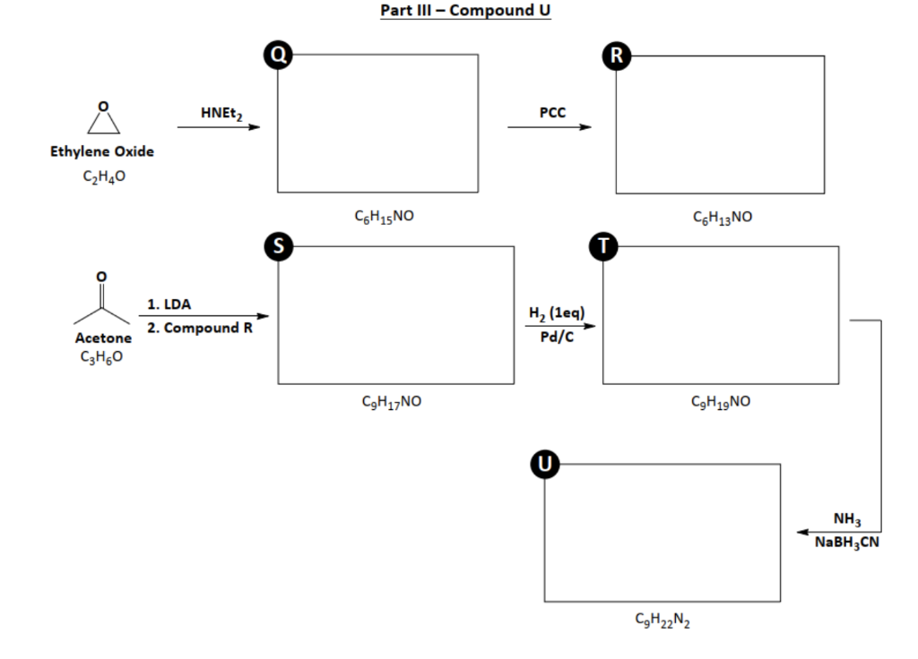 Part Iii Compound U Q R Hnet2 Pcc Ethylene Oxide C2h40 Coh15 No C6h13no S T 1 Lda 2 Compound R H Leq Pd C Acetone 1