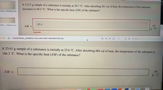 A113mple Of What Is The Head Of The Wee What In 08 4 C What Is The Cathew Sh A 2361 Sample Of A Substance Is Initiall 1